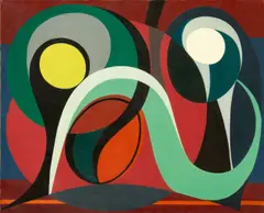 Auguste Herbin, Volutes, 1936, Öl auf Leinwand