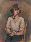 Karl Hofer, Tessiner Bauer, 1925, Öl auf Leinwand