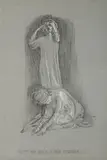 František Bílek, In Him You Were Tortured, 1941, pencil, white pencil, cardboard