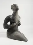 Jiří Bradáček, Sitting Female, 1959, patinated plaster