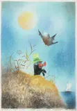 Ota Janeček, Singer from the Fragrant Croft II, Around 1979, pencil, watercolour, pastel, cardboard