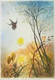 Ota Janeček, Singer from the Fragrant Croft I, Around 1979, pencil, watercolour, pastel, cardboard