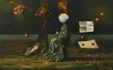 Josef Vyleťal, Breakfast in the Grass, 1987, oil on plywood
