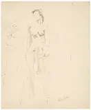 Milton Avery, Untitled (Nude on Step Stool)