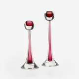 Gino Cenedese, Candlesticks, set of two, 1986, blown glass