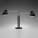 Christian Dell, Double Dell table lamp, 1933, enameled steel, chrome-plated steel, Bakelite
