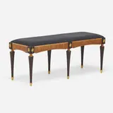 Richard Scott Newman, Bench, c. 1995, ebony, cherry, gilt bronze, upholstery