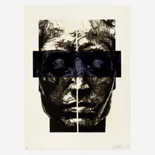Robert Longo, Solid Vision, 1989, lithograph with woodcut collage on Arches