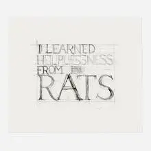 I Learned Helplessness From Rats by Bruce Nauman, 1988, hard-ground etching and drypoint on Somerset Satin, sold Feb 2023