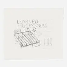 Learned Helplessness in Rats by Bruce Nauman, 1988, hard-ground etching on Somerset Satin, sold Feb 2023