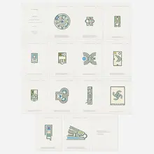 Jan Vercruysse, Labyrinths and Pleasure Gardens, 1994-2001, lithograph in colors on Rivoli