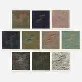 Yvonne Jacquette, Two Ferries Passing, 1982-83, soft-ground and hard-ground etching with aquatint, some with hand-coloring, stencil and relief printing