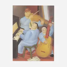 Three Musicians by Fernando Botero, 1983, offset lithograph in colors, sold Feb 2023