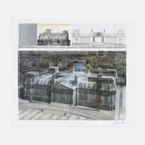 Christo, Wrapped Reichstag, Project for Berlin, 1994, offset lithograph in colors