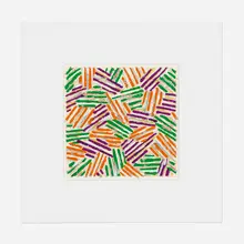 Untitled by Jasper Johns, 1977, screenprint in colors on Patapar printing parchment, sold Feb 2023