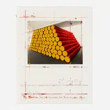 Christo, The Mastaba, Project for Kunstverein Köln, 1986, screenprint and collotype in colors with photo-collage on Fabriano