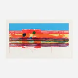 James Rosenquist, Window Washer Glass House, 1978, intaglio in colors and relief print with embossing and hand-coloring applied with a rubber tire on Pescia Italia