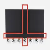 Robert Longo, End of the Season, 1989, linoleum covered plywood multiple with red lacquered aluminium and seven chrome-plated oval copper forms