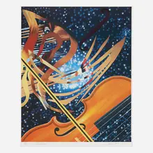 Starstrings by James Rosenquist, 1988, lithograph in colors, sold Feb 2023