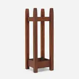 Umbrella stand, model 54 by Gustav Stickley, c. 1910, oak, copper, sold Dec 2023