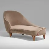 Art Déco, Chaise longue, c. 1925, carved beech, upholstery
