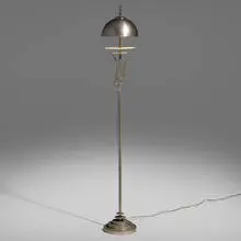 Floor lamp by Kem Weber, c. 1930, aluminum, patinated steel, frosted glass, sold Dec 2023