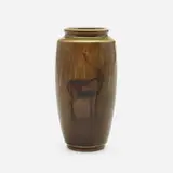 Early Sea Green vase with elk by Matthew Daly for Rookwood Pottery, sold Dec 2023