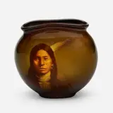 Armstrong (Arapahoe) (Standard Glaze Native American portrait vase) by Grace Young for Rookwood Pottery, sold Dec 2023