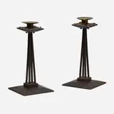 Charles Rohlfs, Candlesticks, pair