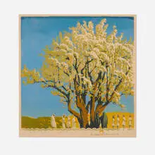 Gustave Baumann, Processional, woodcut in colors
