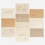 Frank Lloyd Wright, Ausgeführte Bauten und Entwürfe von Frank Lloyd Wright (Wasmuth Portfolio, Volume 1 and 2), 1910-11, lithograph