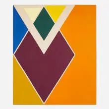 Batticaloa Diamond Drill by Larry Zox, c. 1968, acrylic on canvas, sold Feb 2017