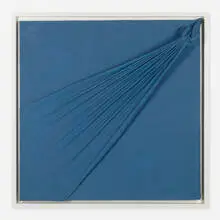 Jorge Eielson, Quipus 60-A, 1974, lacquered burlap over wood, lacquered wood