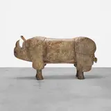 1970s, Rhinoceros bar cabinet, enameled and patinated steel
