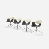 DAF chairs, set of four by George Nelson & Associates, 1958, fiberglass, chrome-plated steel, rubber, sold Feb 2017