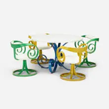 George Mulhauser, Sultana dining set, c. 1965, laminate, bent and lacquered wood