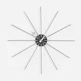 Spike wall clock, model 2227A by George Nelson & Associates, 1955, chrome-plated brass, enameled aluminum, aluminum, sold Feb 2017