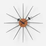 String wall clock, model 2214 by George Nelson & Associates, 1954, enameled steel, walnut, string, enameled aluminum, sold Feb 2017