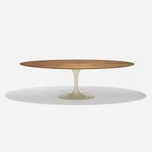 Eero Saarinen, dining table, model 175W, 1957 / 1980, walnut, enameled steel