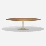 dining table, model 175W by Eero Saarinen, 1957 / 1980, walnut, enameled steel, sold Feb 2017