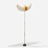 Akari horn lamp, model BB3/33S by Isamu Noguchi, c. 1955, bamboo, washi paper, cast iron, sold Feb 2017