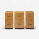 Eva Lisa Saarien Swanson, (Pipsan), set of three cabinets from the Flexible Home Arrangements series, 1939 / 1948, birch, walnut, aluminum