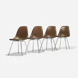 Charles and Ray Eames, DSX-1s, set of four, 1950 / 1971, molded fiberglass, zinc-plated steel, vinyl, plastic