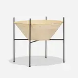 Lagardo Tackett, planter, model S-03, c. 1956, bisque ceramic, enameled steel