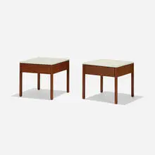 nightstands model 227, pair by Florence Knoll, 1956, walnut, laminate, sold Feb 2017