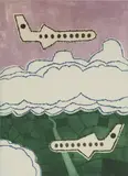 Julian Trevelyan, Untitled, Julian Trevelyan RA (1910-1988) 'Near Miss' etching with aquatint printed in colours