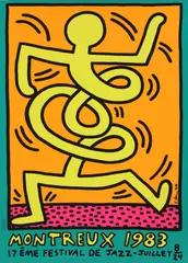 Untitled by Keith Haring, 1983 screenprint 100 x 70cm, sold Oct 2020