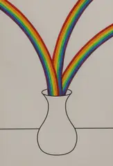 Untitled by Patrick Hughes, Patrick Hughes (b.1939) Untitled (Rainbow Vase) screenprint in colours, sold Oct 2020