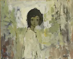 Untitled by Robert Sadler, acrylic on board 20.5 x 25.5cm ., sold Oct 2020