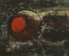 Untitled by Robert Sadler, acrylic on board 13.5 x 11cm (3) ., sold Oct 2020